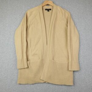 Banana Republic Women's Knit Cardigan Sweater Beige Size Small Open Front Pocket